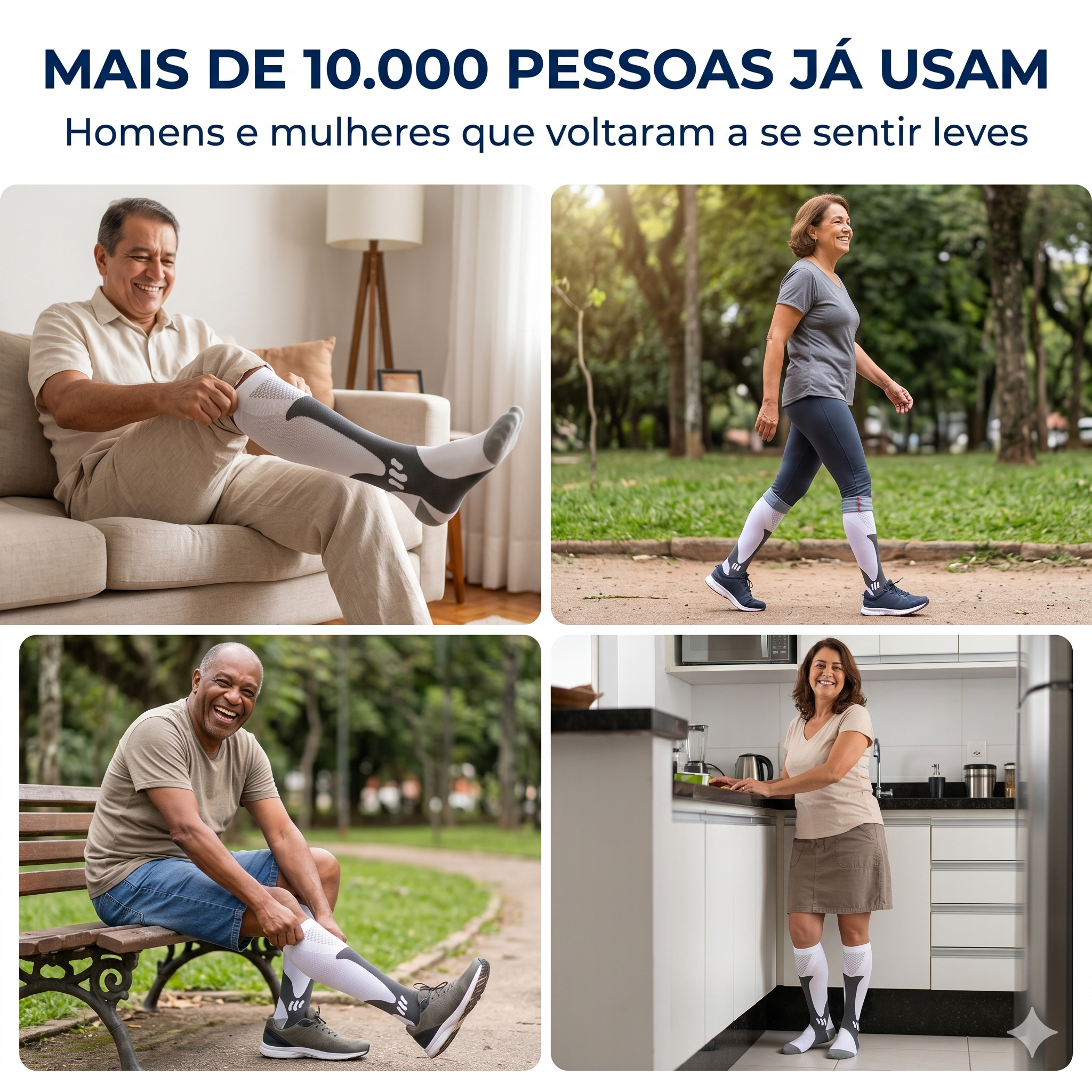 Meia de Compressão 20-30 mmHg Graduada - Masculina e Feminina