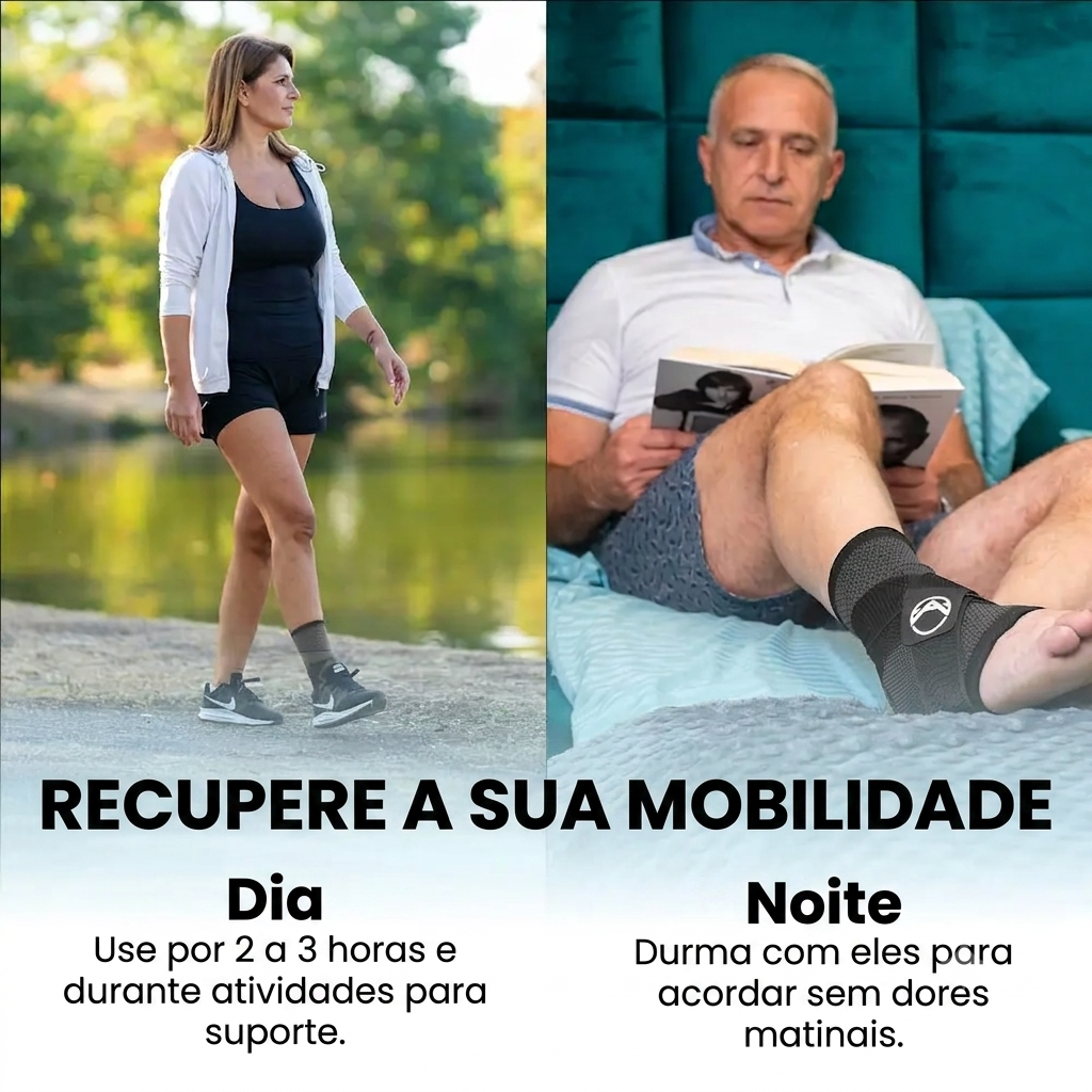 Tornozeleira de Compressão com Faixas de Fixação Para Fascite Plantar