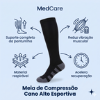 Meia de Compressão 20-30 mmHg Cano Alto Esportiva – Para Maratona e Crossfit