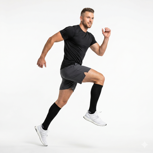 Meia de Compressão 20-30 mmHg Cano Alto Esportiva – Para Maratona e Crossfit
