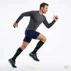 Meia de Compressão 20-30 mmHg Cano Alto para Esqui, Ciclismo e Corrida