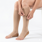 Meia de Compressão 20-30 mmHg com Zíper – Fácil de Calçar